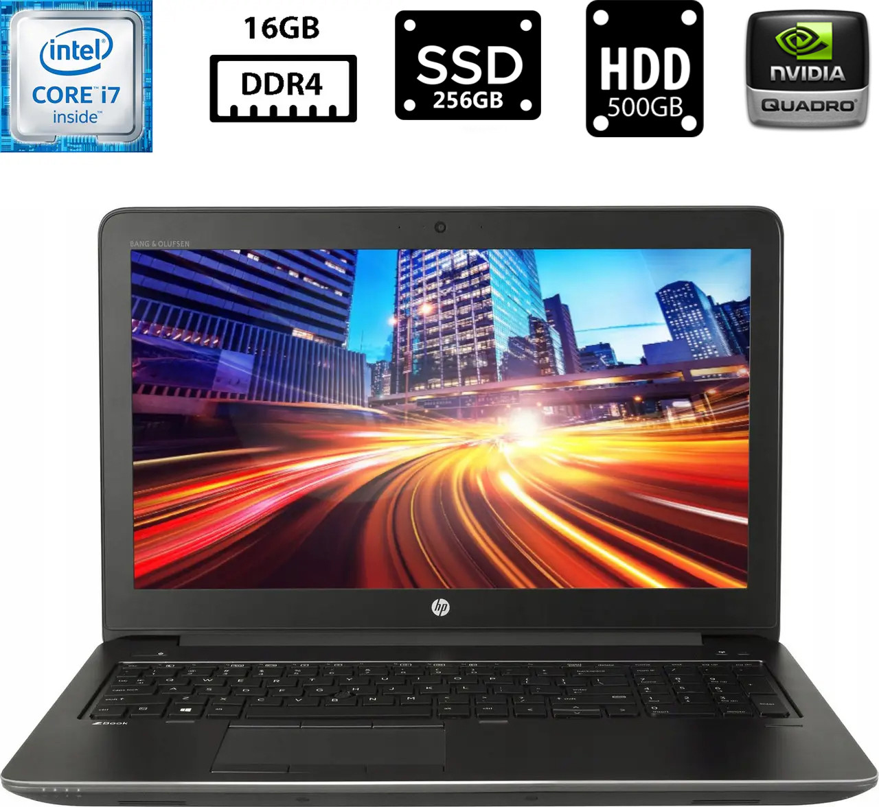 Ноутбук HP ZBook 15 G3/15.6"IPS 1920x1080/Core i7-6820HQ 2.70GHz/16GB DDR4/SSD 256GB+HDD 500GB/NVIDIA Quadro M2000M 4GB Камера Б/В