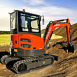 Екскаватор Kubota E3800S з поворотною стрілою (25 к.с., 3810 кг, ковш 0.12 м³) — дизельний гусеничний екскаватор, фото 4