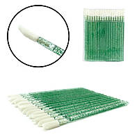 Аплікатори-макробраші для вій із блискітками Зелені, 50шт