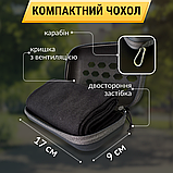 Рушник із мікрофібри для басейну, рушник у спортзал, спортивний рушник Hechpro 120 см чорний (HР120), фото 3