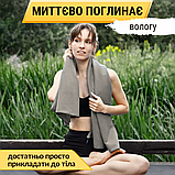 Спортивний рушник мікрофібра,рушник для спортсменів,рушник із мікрофібри  Hechpro 120 см сірий (HР120), фото 9