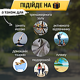 Спортивний рушник мікрофібра,рушник для спортсменів,рушник із мікрофібри  Hechpro 120 см сірий (HР120), фото 8
