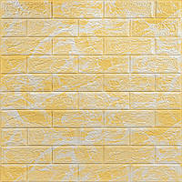 Декоративна 3D панель самоклейка 700х770х3мм Мармур жовтий (062-3) SW-00000694