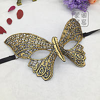 Маска для карнавалу Метелик one size золотистий