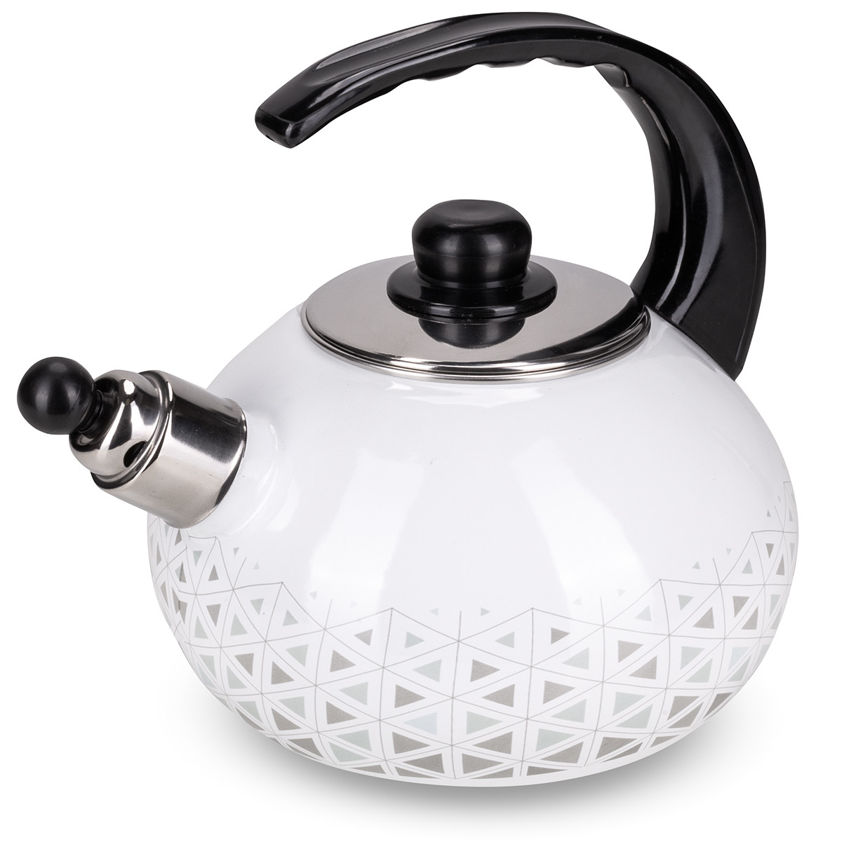Чайник емальований Kamille KM-1037 з індукційним дном 2,5 л зі свистком, фото 1