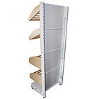 Стелаж для хлібу 1900*950 мм ТИП 6, приставний металевий хлібний стелаж з дерев' яними кошиками, стелаж в магазин, фото 3