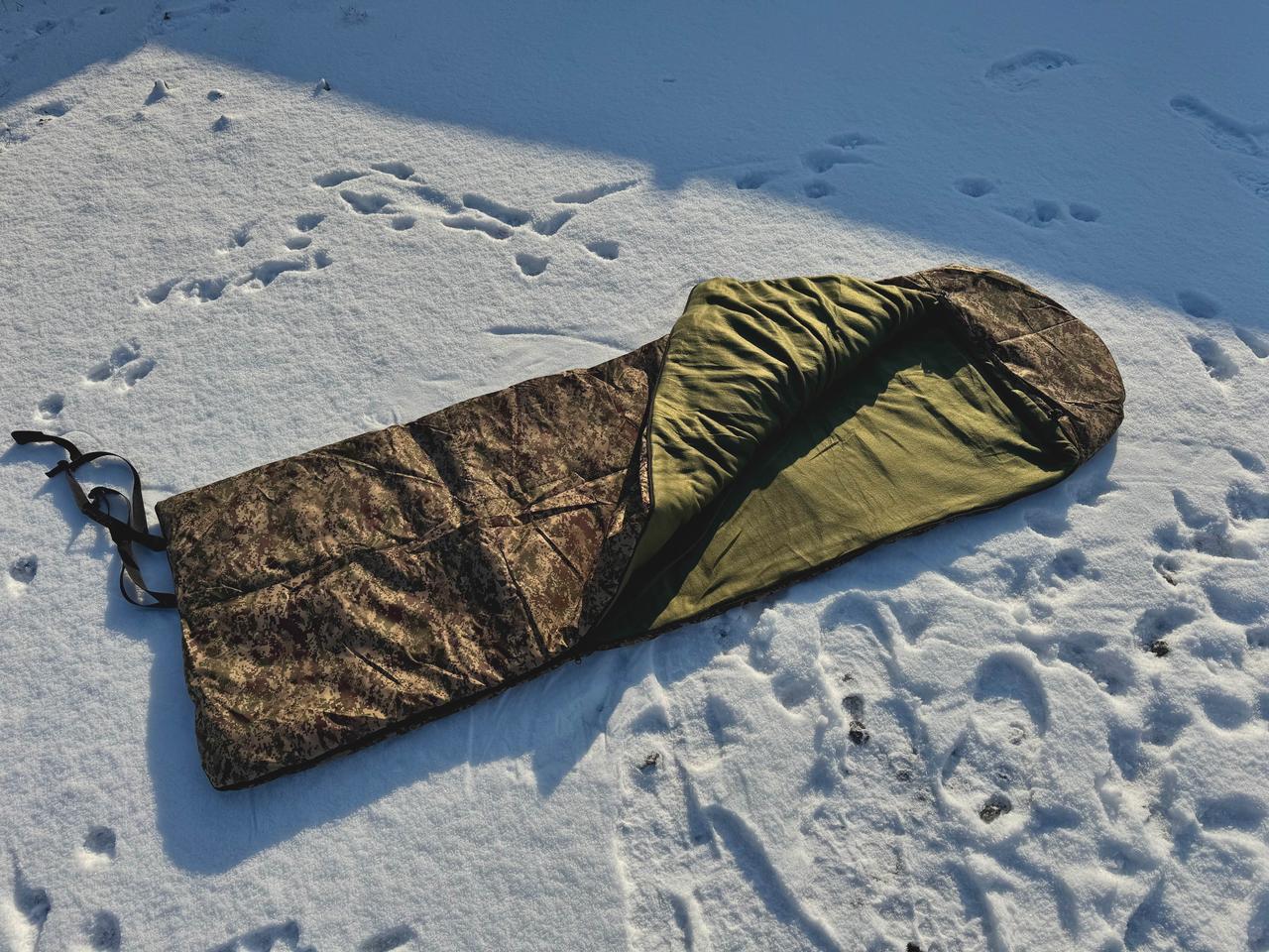 Спальний мішок ковдра зимовий з капюшоном (спальник) до -17°C ЗСУ Зима Хижак (sp-010-3)