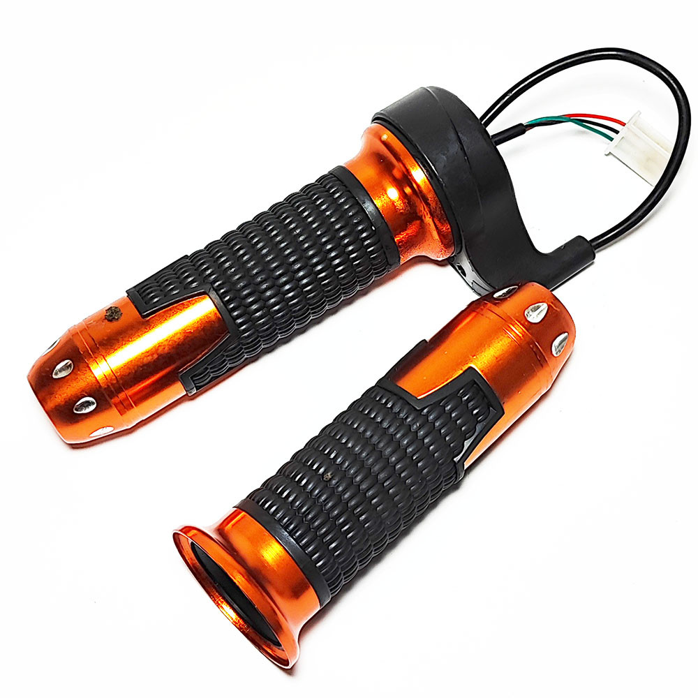 Універсальна ручка газу на 3 контакти для колекторних моторів оранжеві вставки, фото 1