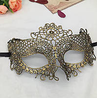 Маска мереживна one size золотистий