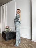 Жіночий шовковий брючний костюм трійка з сорочкою, фото 5