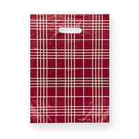 Поліетиленовий пакет із прорізною ручкою розмір 28х42 "Клітка" ХВГ 50 шт/уп.