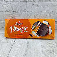 Вафлі Lago Plaisir Sensation з кокосовим кремом у темному шоколаді 98 грам(24,5гх4) Італія