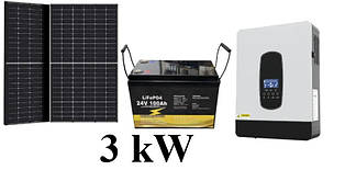 Гібридна сонячна електростанція 3 kW під ключ