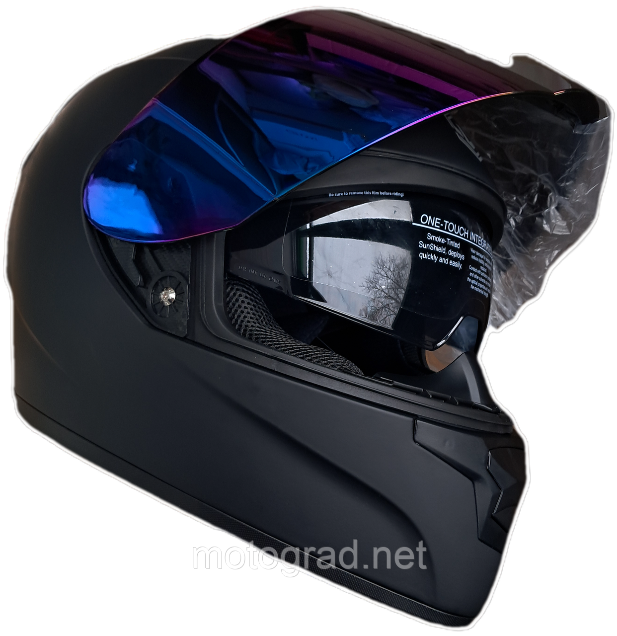 Шолом інтеграл Mat Black LVS з окулярами, фото 1