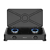 Настільна газова плита на 2 конфорки газова плита переносна для дачі для балонного газу