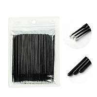 Мікробраші (мікроаплікатори) для вій і брів у пакеті Чорні, 100 шт