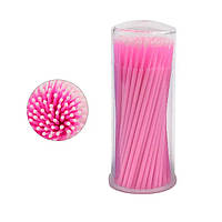 Мікробраші для брів і вій у тубусі Рожеві, розмір М, 100 шт