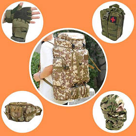 Тактичні рюкзаки, сумки, рукавички, бафи
