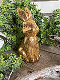 Великодній кролик для прикраси, золото h 13 см, фото 4