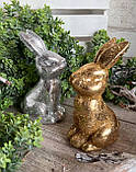 Великодній кролик для прикраси, золото h 13 см, фото 2
