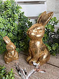 Великодній кролик для прикраси, золото h 8 см, фото 3