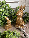 Великодній кролик для прикраси, золото h 8 см, фото 2