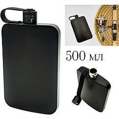 Подарункова фляга 500 мл для алкоголю з нержавіючої сталі Black Squad