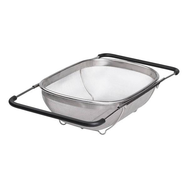Розсувний друшляк-сито HMD | Нержавіюча сталь | На мийку | 27,5×18,5×9,5 см