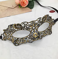 Ажурна маска для обличчя one size золотистий