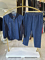 Чоловічий джинсовий костюм Олсер 4020 (батал) 6-13XL синій 8XL