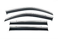 Дефлектори вікон Subaru Outback 2009-2014, комплект 4шт, з хром молдингом, Niken, bsrob0914-w/s
