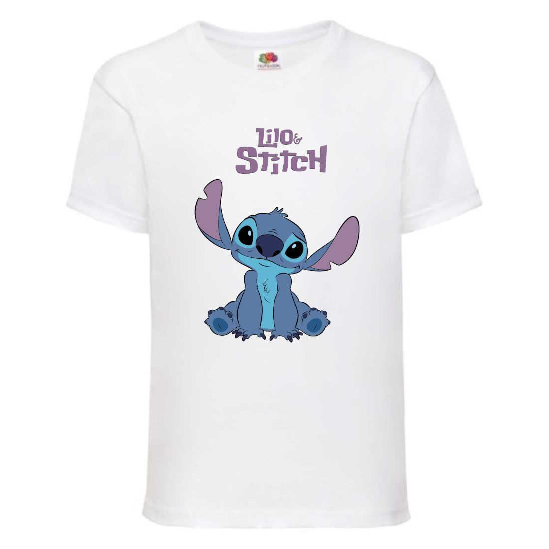 Футболка Ліло та Стіч (Lilo Stitch 003) біла, 98-104-116-128-140-152-164 розмір