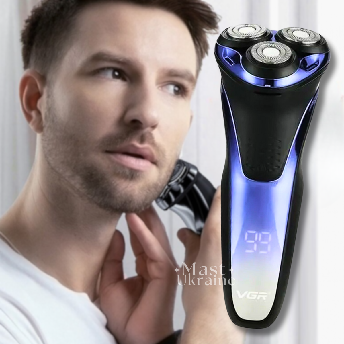 Електробритва акумуляторна для вологого та сухого гоління (водонепроникна, бездротова) VGR-306, фото 1