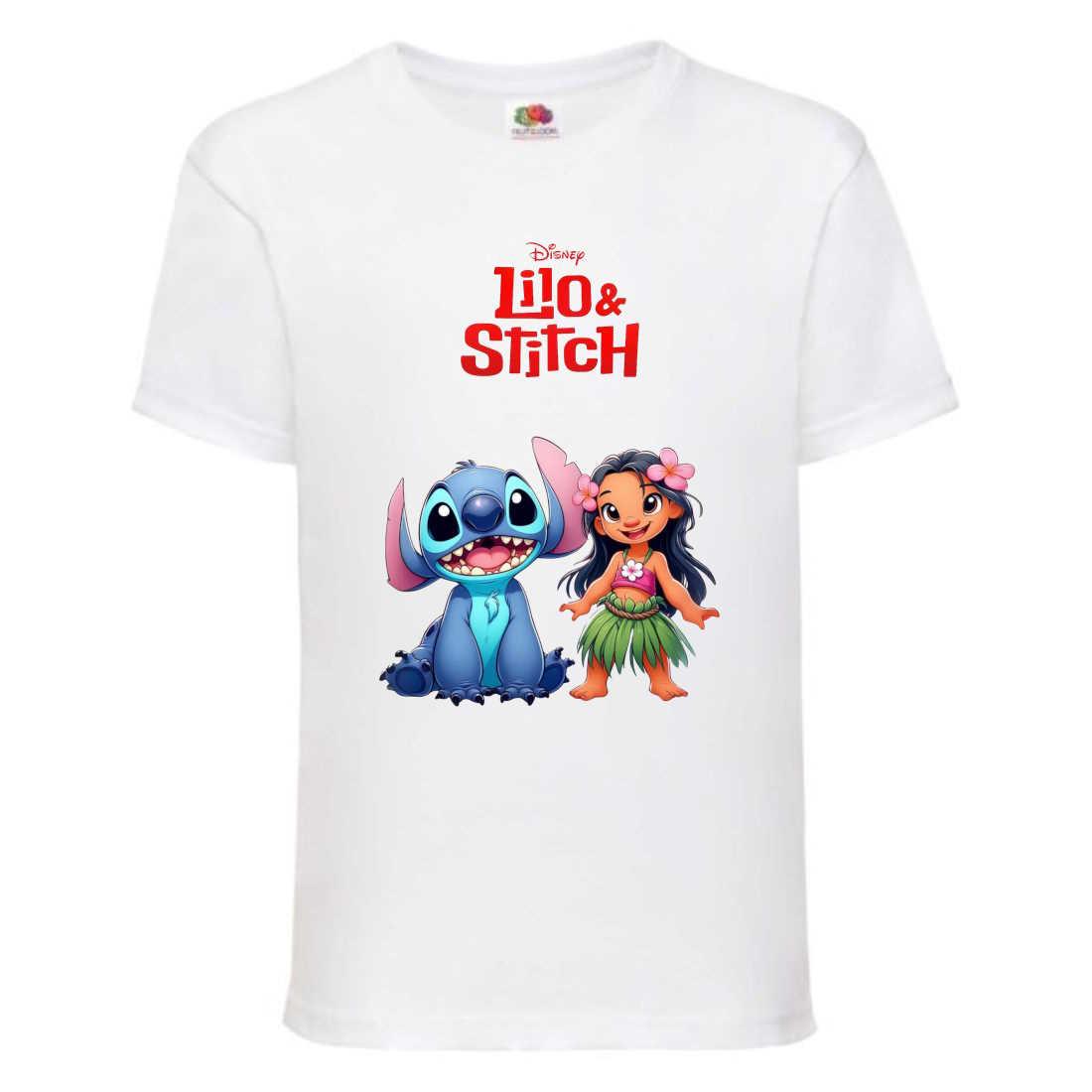 Футболка Ліло та Стіч (Lilo Stitch 007) біла, 98-104-116-128-140-152-164 розмір