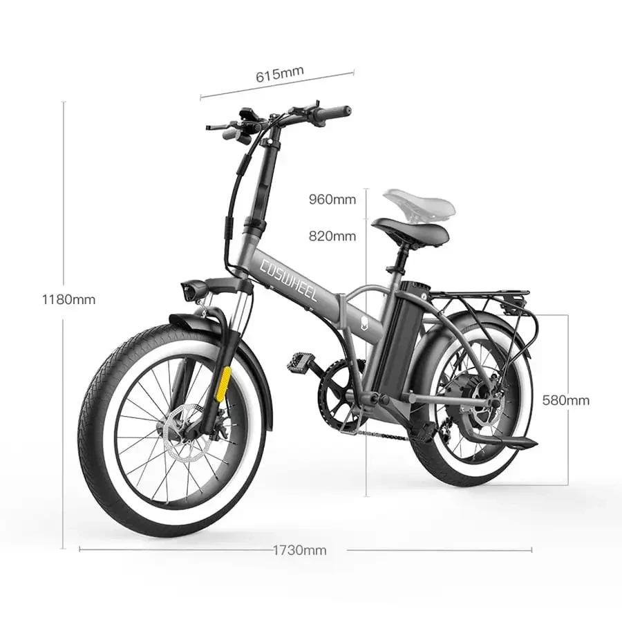Електрофетбайк COSWHEEL F1 EBIKE 750W-48V-10Ah 18650 Li-ion шини 20"/20" купити дешево в Україні