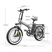 Електрофетбайк COSWHEEL F1 EBIKE 750W-48V-10Ah 18650 Li-ion шини 20"/20" купити дешево в Україні