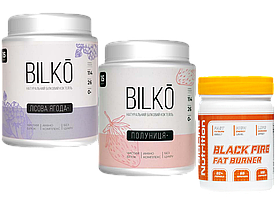 Протеїн Bilko 30 порцій. Смак на вибір + Жироспалювач Black Fire