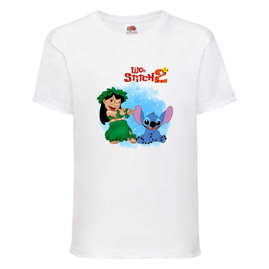 Футболка Ліло та Стіч (Lilo Stitch 0013) біла, 98-104-116-128-140-152-164 розмір