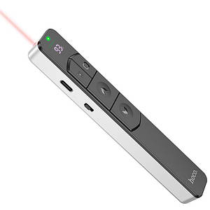Розумна указка Hoco Smart PPT page turning pen GM202 |2.4G, 100m, Type-C, LCD, 8H| (6942007634618) silver
