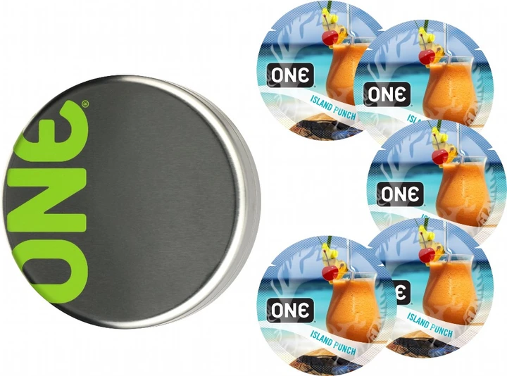 Презервативи One Flavor Waves Тропічний коктейль блакитні 5 шт у кейсі, фото 1