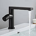 Змішувач для раковини (умивальника) REA TAP BLACK чорний низький, фото 3