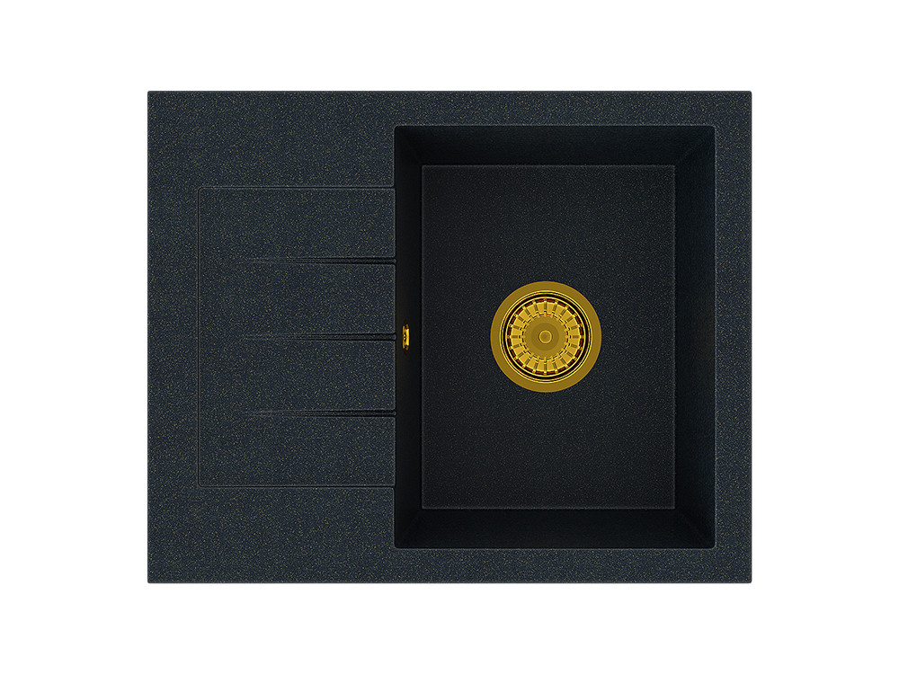 Кухонна мийка GRANITAN MILANO BLACK GOLD чорна із золотим вкрапленням *, фото 1
