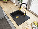 Кухонна мийка GRANITAN MILANO BLACK GOLD чорна із золотим вкрапленням *, фото 3