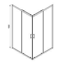 Душова кабіна розсувна, квадратна Line CUBE 900*900мм, black matt, cкло 6мм grape, фото 4