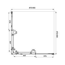 Душова кабіна розсувна, квадратна Line CUBE 900*900мм, black matt, cкло 6мм grape, фото 5