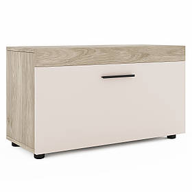 Тумба для взуття Хелен Дуб Білий / Сатин Світ Меблів