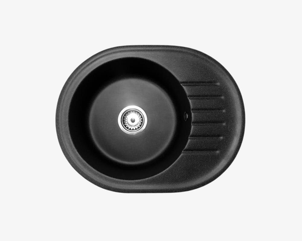 Кухонна мийка GRANITAN LUXOR BLACK чорна з білим вкрапленням *, фото 1