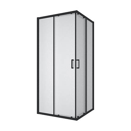 Душова кабіна розсувна, квадратна Line CUBE 900*900мм, black matt, cкло 6мм grape, фото 1
