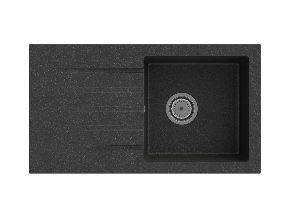Кухонна мийка GRANITAN MELGAR BLACK чорна з білим вкрапленням *, фото 1
