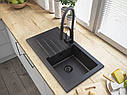 Кухонна мийка GRANITAN MELGAR BLACK чорна з білим вкрапленням *, фото 2
